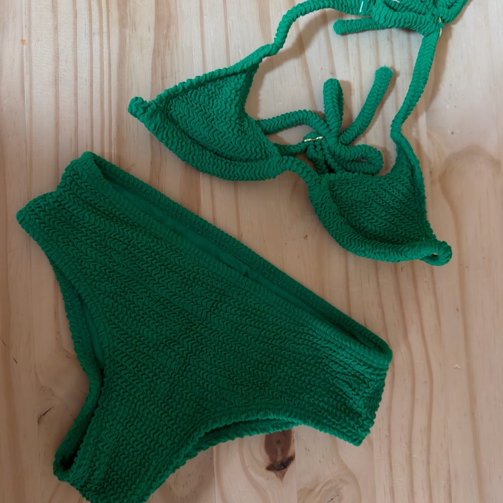 Monday Swimwear Mini PALMA TOP & SEYCHELLES BOTTOM SET - POND CRINKLE